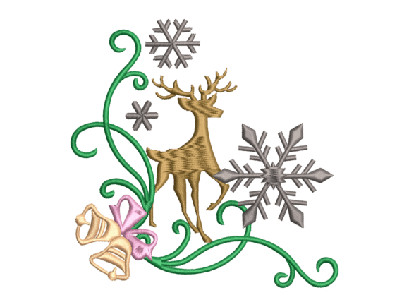 Charming Christmas Deer Embroidery Design
