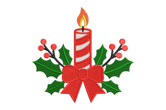 Christmas Candle: A Cozy Embroidery Design Review