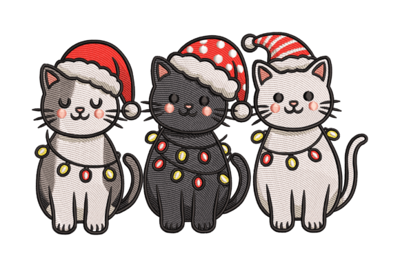 Christmas Cat Trio: A Designer Review for Business Merch