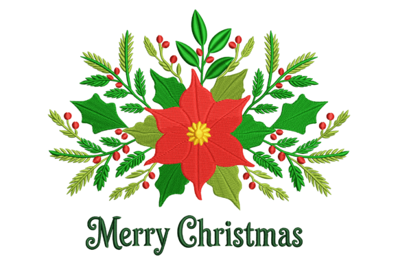 Christmas Floral: A Charming Embroidery Design