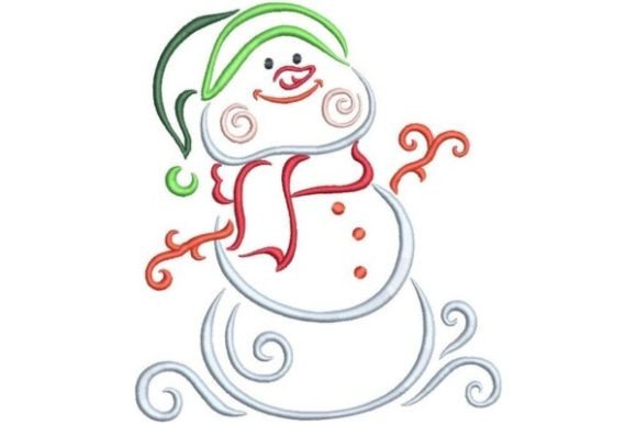 Christmas Traces: A Festive Snowman Embroidery Design