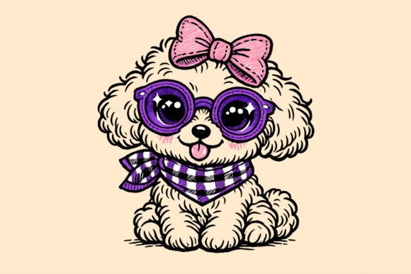 Cute Puppy with Glasses Embroidery Png Review