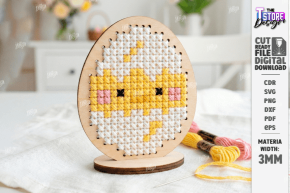 Easter Cross Stitch Ornament for Sweatshirts