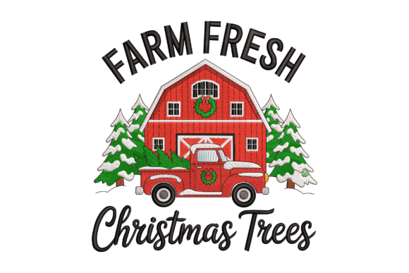 Farm Fresh Christmas: A Cozy Holiday Embroidery Design