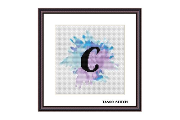 Review: Letter C Blue Watercolor Cross Stitch
