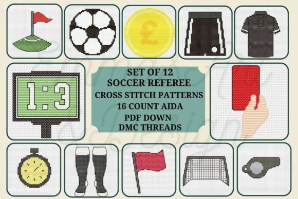 Soccer Referee Cross Stitch for Sweatshirts