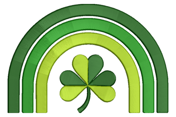 St. Patrick's Rainbow Clover Embroidery